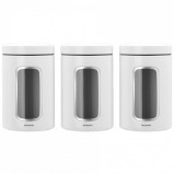 Brabantia Window Canister set, 1.4 litre, 3 piece - White - 1 miniature