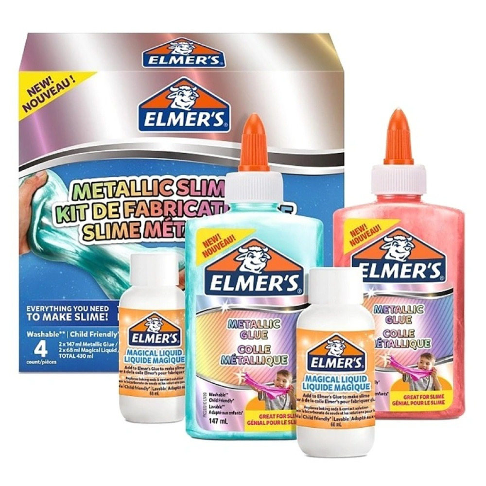 Kit Elmer's Slime Metalic, 4 Count - 1