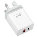 Miccell \/ Charger, Fast USB, PD20W+QC3.0, White, VQ-T37 - 2 miniature