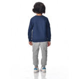 سويت شيرت للأولاد (2-3 سنوات) أزرق داكن - 4 miniature