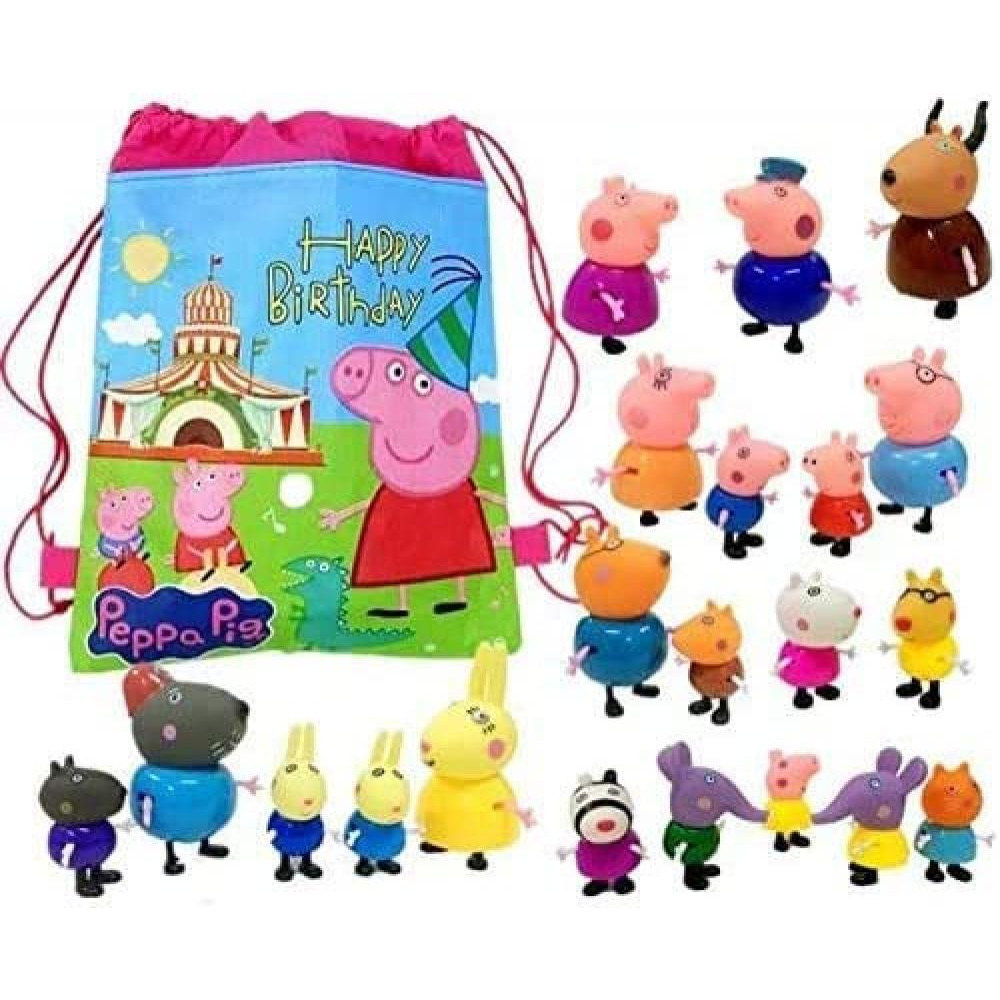 Mumoo Bear / Peppa Pig cartoon friends toys, Soft head, For kids, 25 pcs - 2
