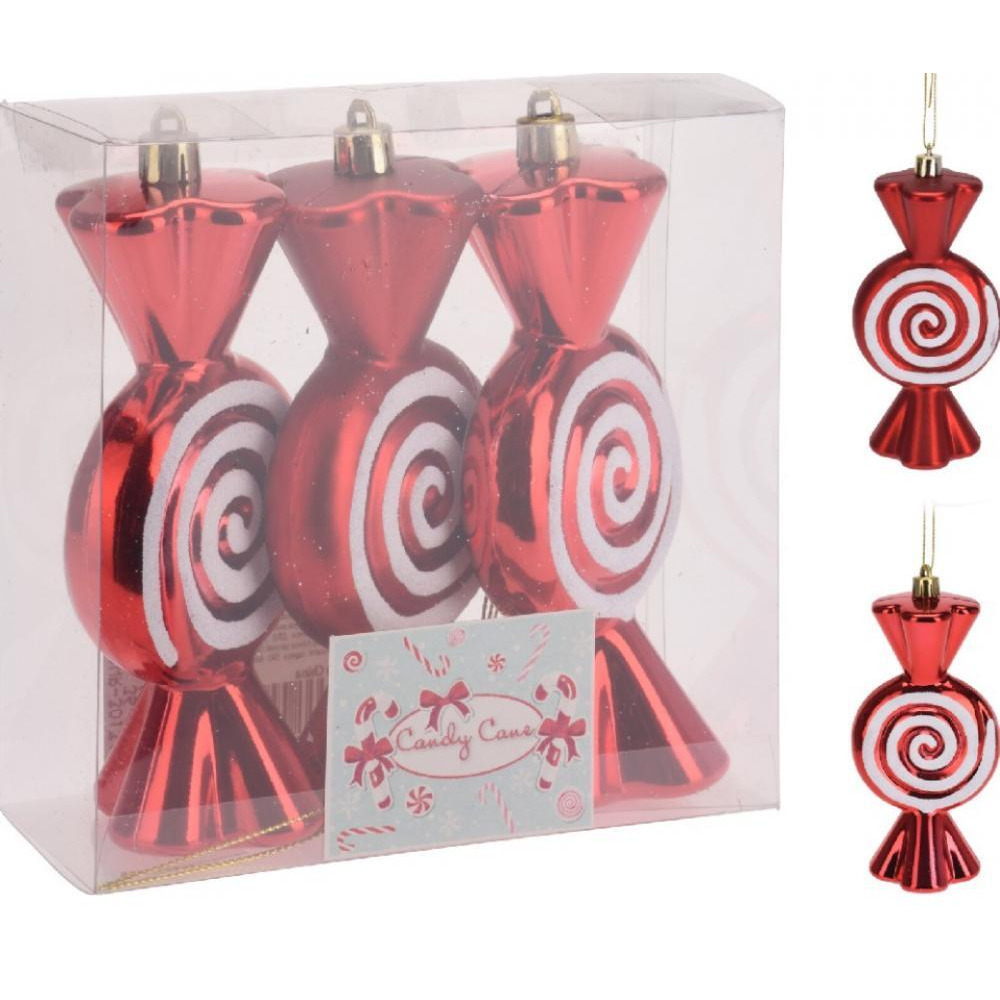 Koopman Xmas Candy 13 См, Красный, набор ИЗ 3 шт. - 1
