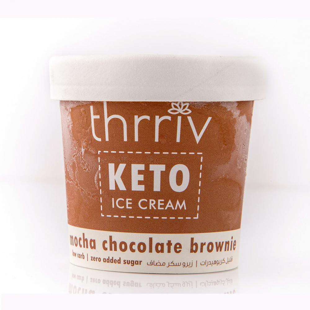 ثريف كيتو موكا شوكولاتة براوني آيس كريم خالي من السكر مضاف 500 مل - 1