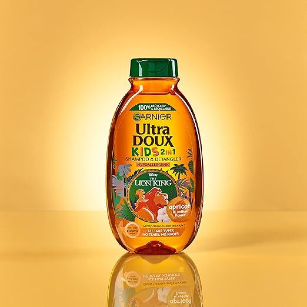 Garnier, Ultra Doux Kids, 2 in 1 Apricot shampoo and detangler, The Lion King, 400 ml - 1