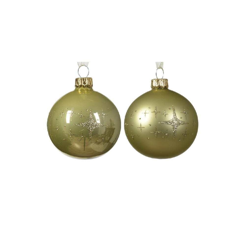 ديكوريس كايمنجك 6 سم مينا زجاجي مطفي على شكل نجمة متنوعة 1 قطعة - 1