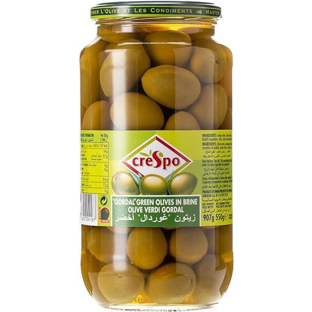 Crespo gordal green olives in brine 354gm - 1