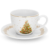 Fissman, Cup And Saucer 260ml, Christmas, New Bone China - 1 miniature