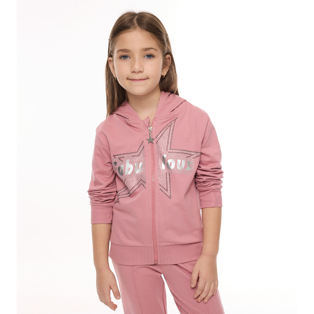 Girl's 2-Piece Set, Long Sleeves Fullzipper Hoodie & Jogger (7-8 yrs), Pink - 4