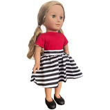 Hayati Girl / Fashion Doll Siba Stripe Fancy Dress 18 Inches, Multicolor, TP100321 - 1 miniature