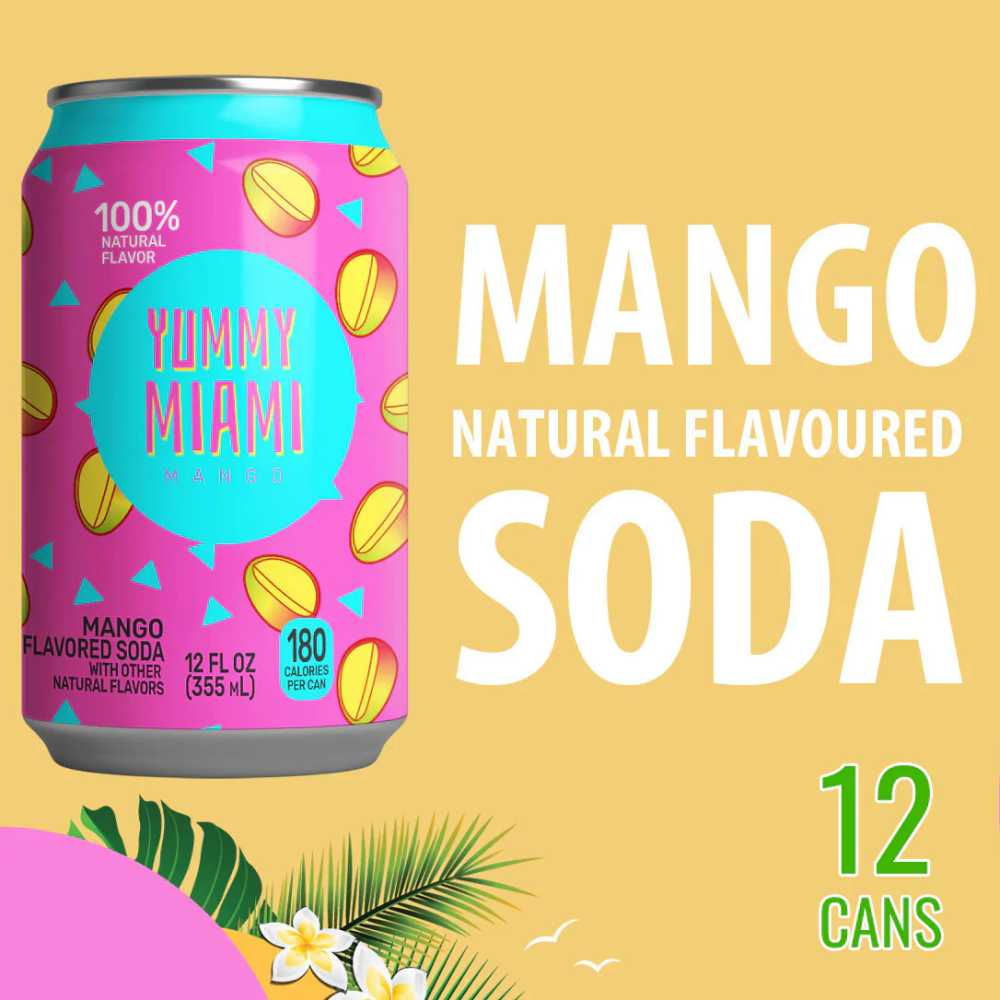 Yummy Miami Mango Can 355 ml x 12 Pcs - 1