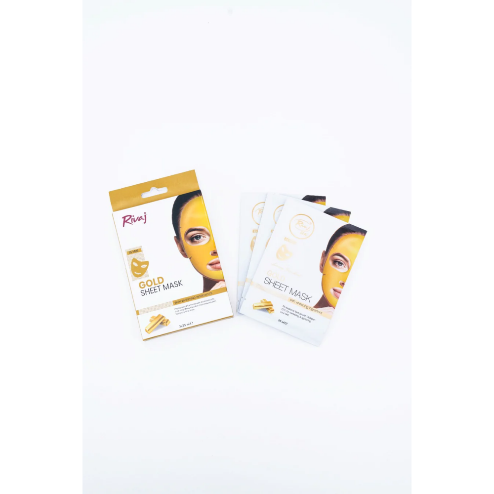 Rivaj Gold Sheet Mask (With Whitening Ingredient) 3 x 25 ml - 1