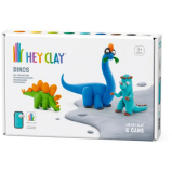 HEY CLAY - Air-Dry Clay Dinos: Pterodactylus, Triceratops, Tyrannosaurus - 6 Cans - 1 miniature