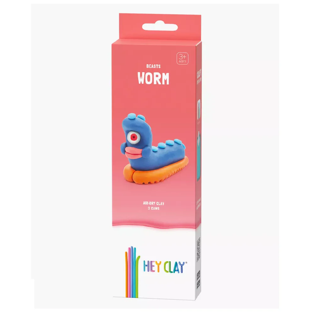 HEY CLAY - Air-Dry Clay Worm, 3 Cans - 1