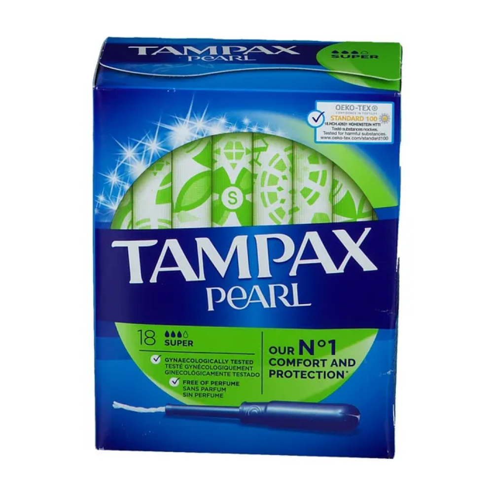 Tampax Pearl Super Tampons with Applicator, Pack of 18 - 1