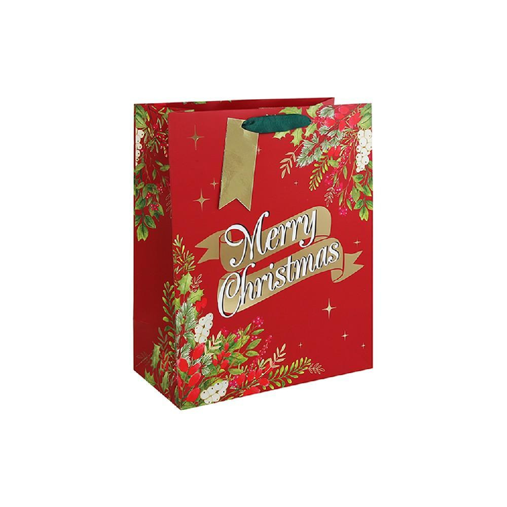 حقيبة هدايا كبيرة تقليدية من Eurowrap بلمسة نهائية من الفويل المنقوش 32697-2C - 1