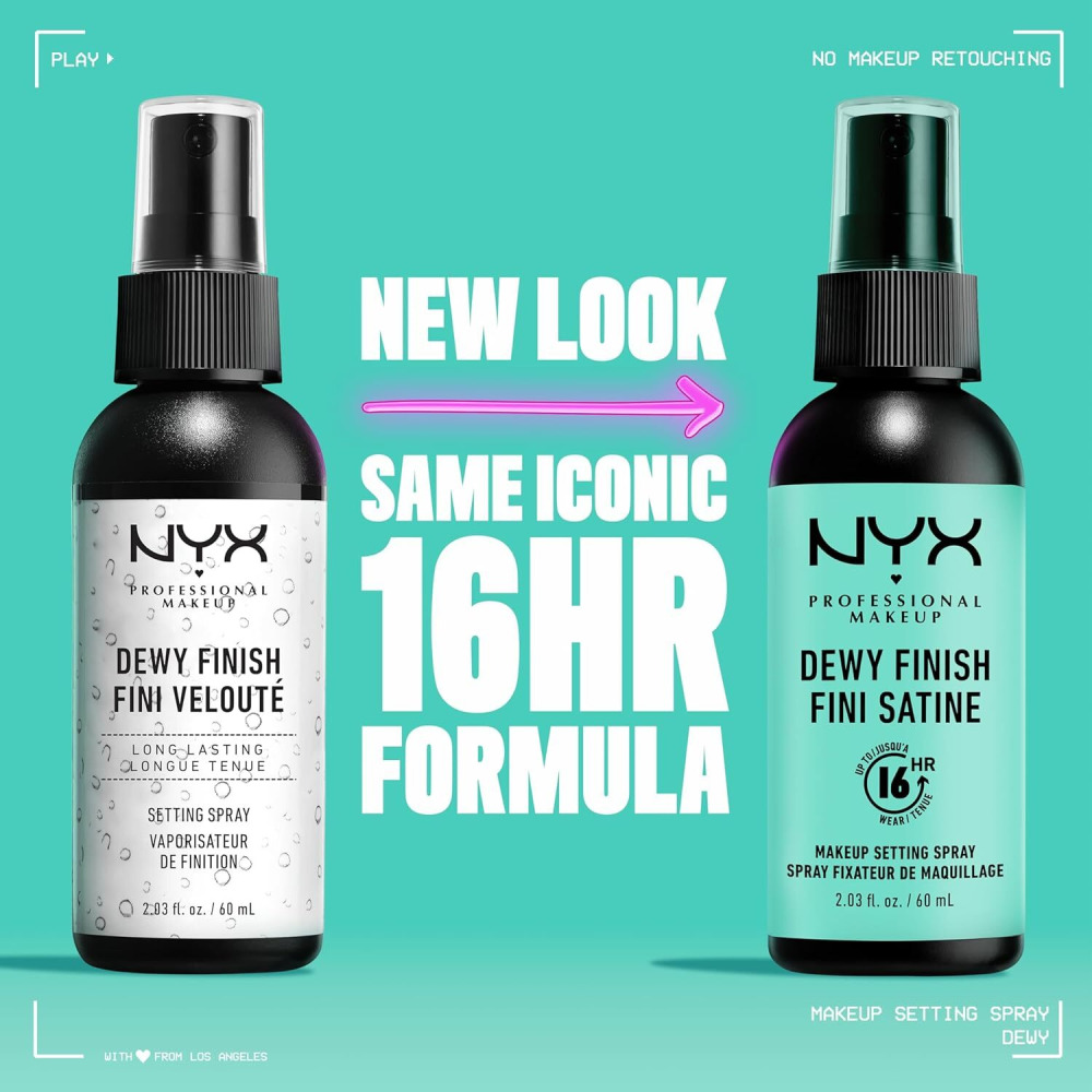 NYX Professional Makeup, Long Lasting Makeup Setting Spray, Dewy Finish, 60 ml - 2