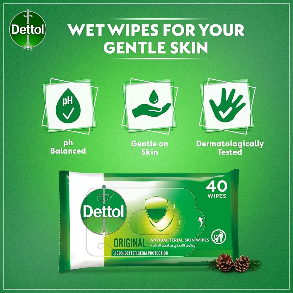 Dettol / Skin wipes, Wet, 40 pcs - 6