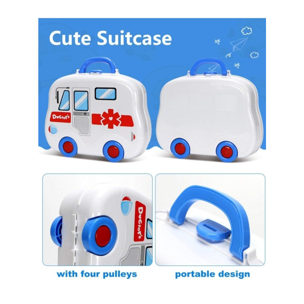 Doctor Play Toy Set with Wheel Carry Case for Kids - 3