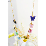 Красочный Кристалл Кварца В Форме бабочки С Позолоченной Цепочкой-Колье - 4 miniature