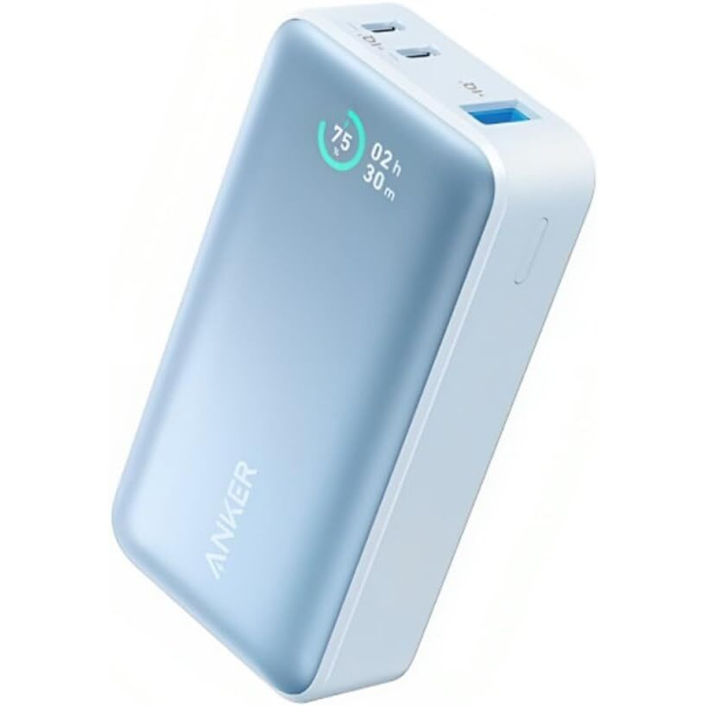 أنكر، باور بانك باور آي كيو 3.0 30 وات، 10000 مللي أمبير، 3 منافذ، 2 يو اس بي-سي، 1 يو اس بي-ايه، ازرق - 1