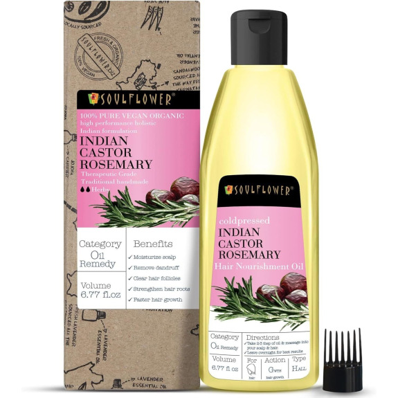 Hair Oil Soulflower Nourishment Castor And Rosemary 200ml