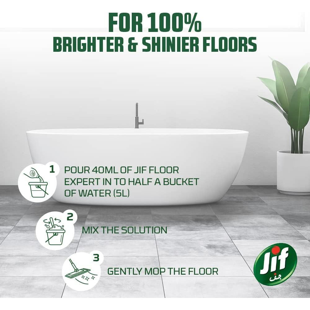 Jif / Floor cleaner, Concentrated floor expert ceramic, Lemon mint and baking soda, 3.30 lbs (1.5 l) - 5
