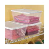 Sterilite Пластиковая Коробка Для Хранения С КРЫШКОЙ, БЕЛАЯ — 16 литров - 4 miniature