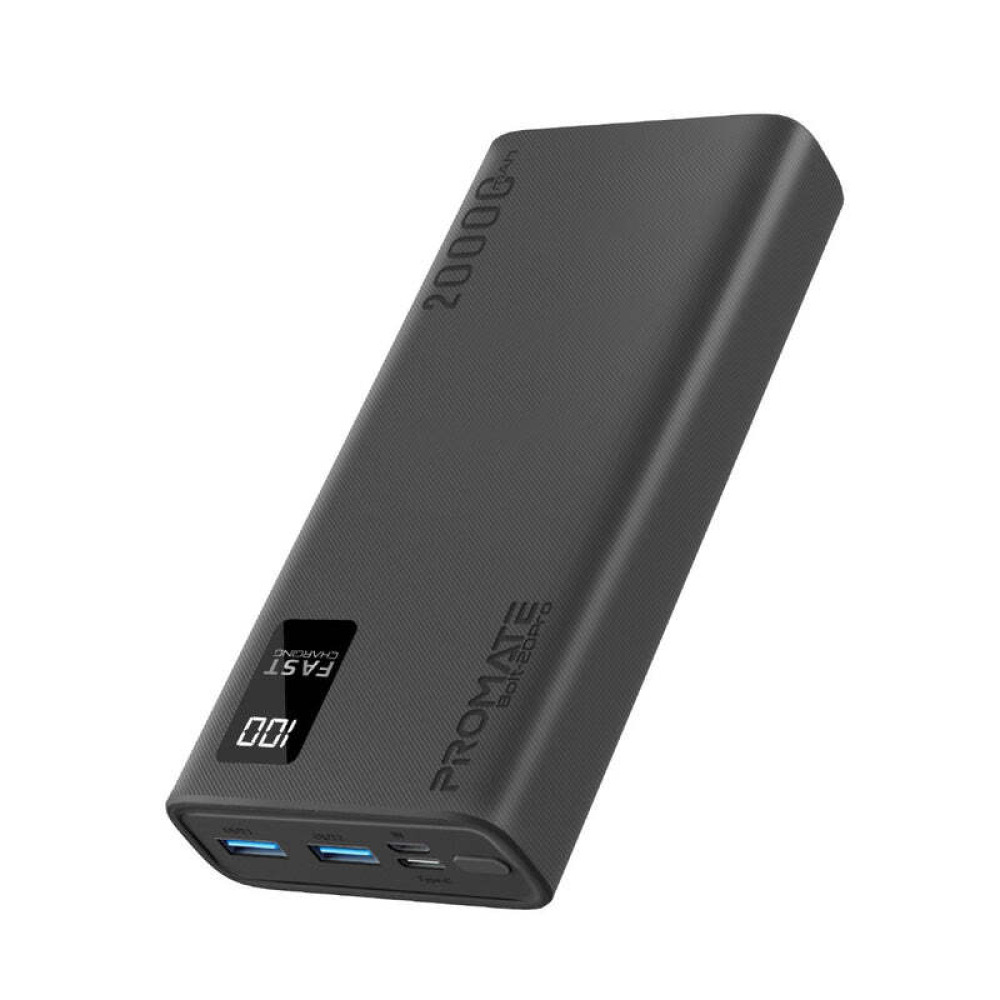 باور بانك بروميت بولت-20 برو الذكي المدمج بسعة 20000 مللي أمبير/ساعة مع منفذي Usb-A وUSB-C - 1