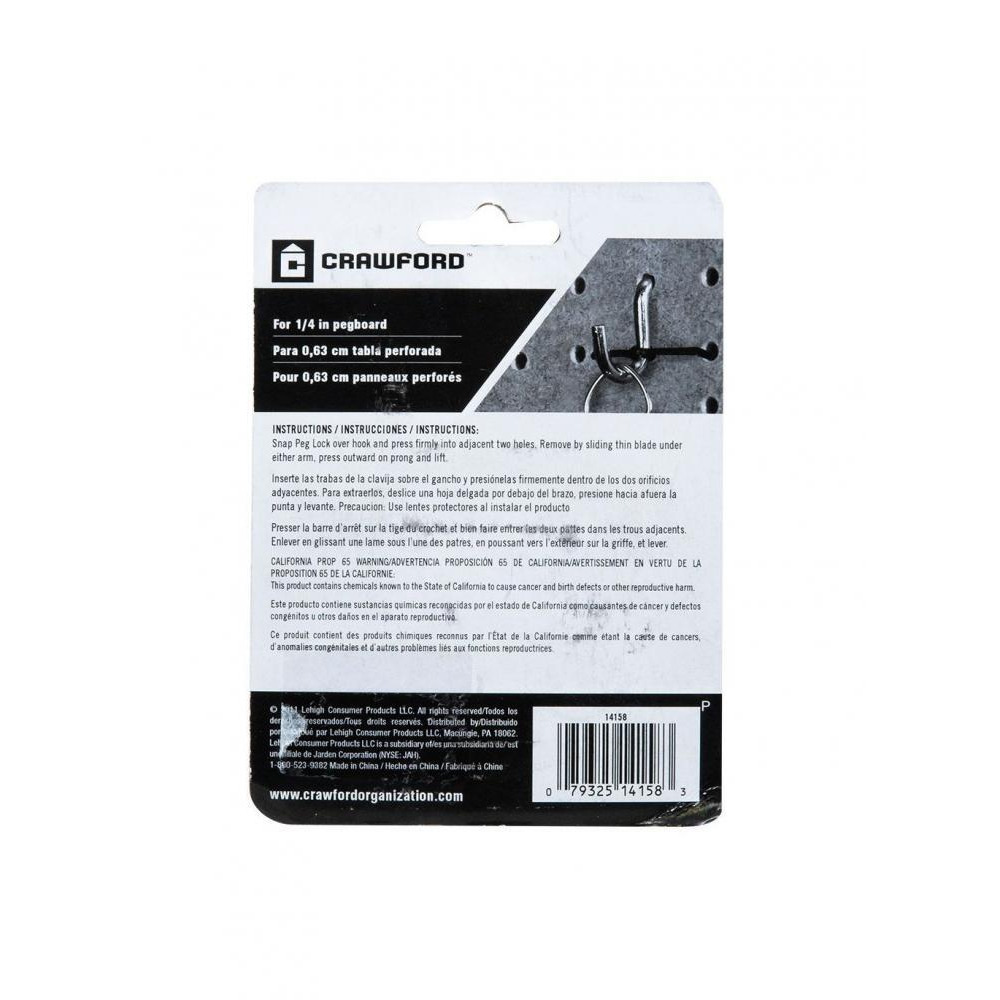 Crawford Pack Of 8 58"Curv Peg Hook - 2