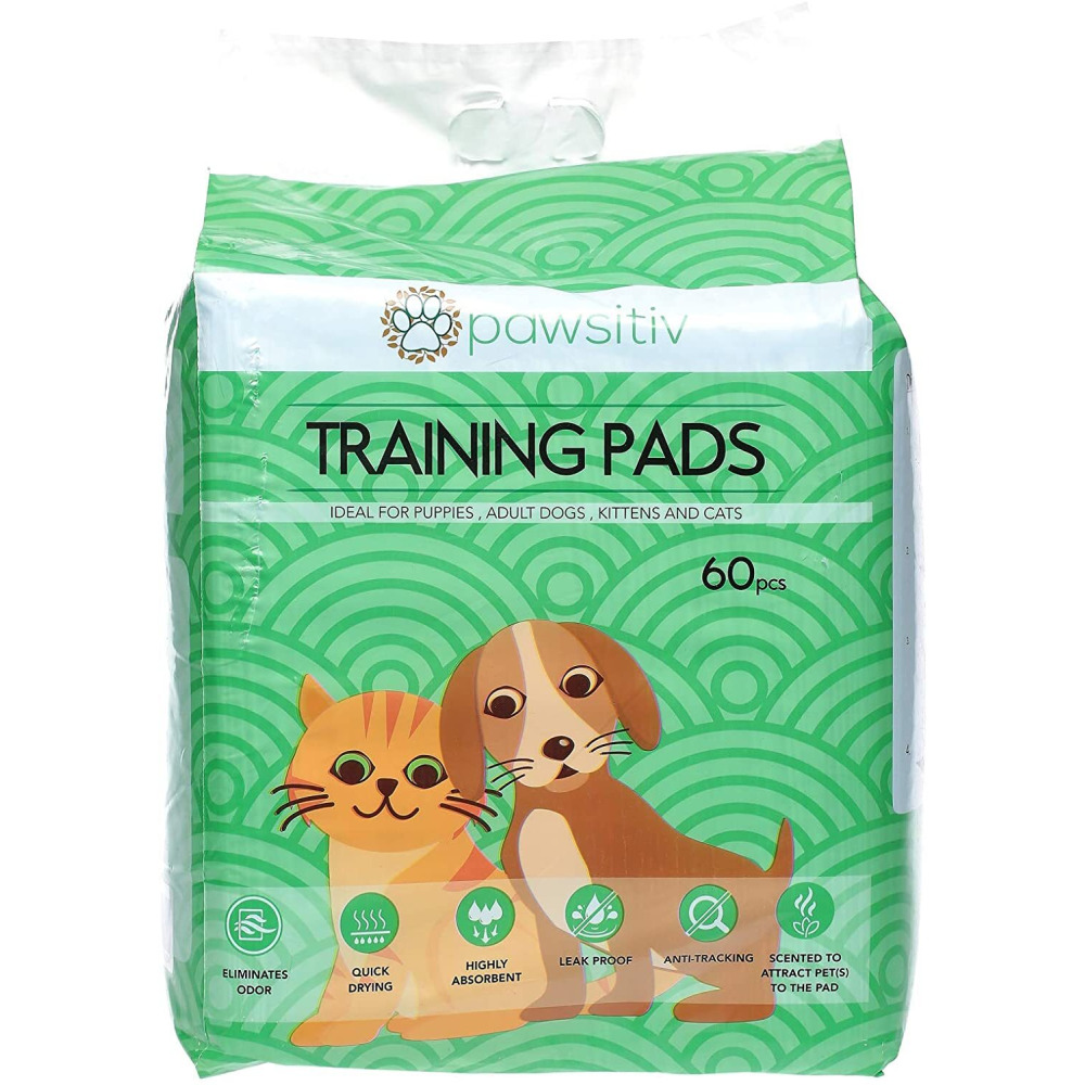 Pawsitiv Training Pee Pads for Dogs, Puppies, Cats \& Kittens - 60pcs - 1
