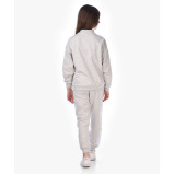 Girl's 2piece Mil Co-ords, Half Zipper Sweat top + Pants (9-10 yrs), Grey - 4 miniature