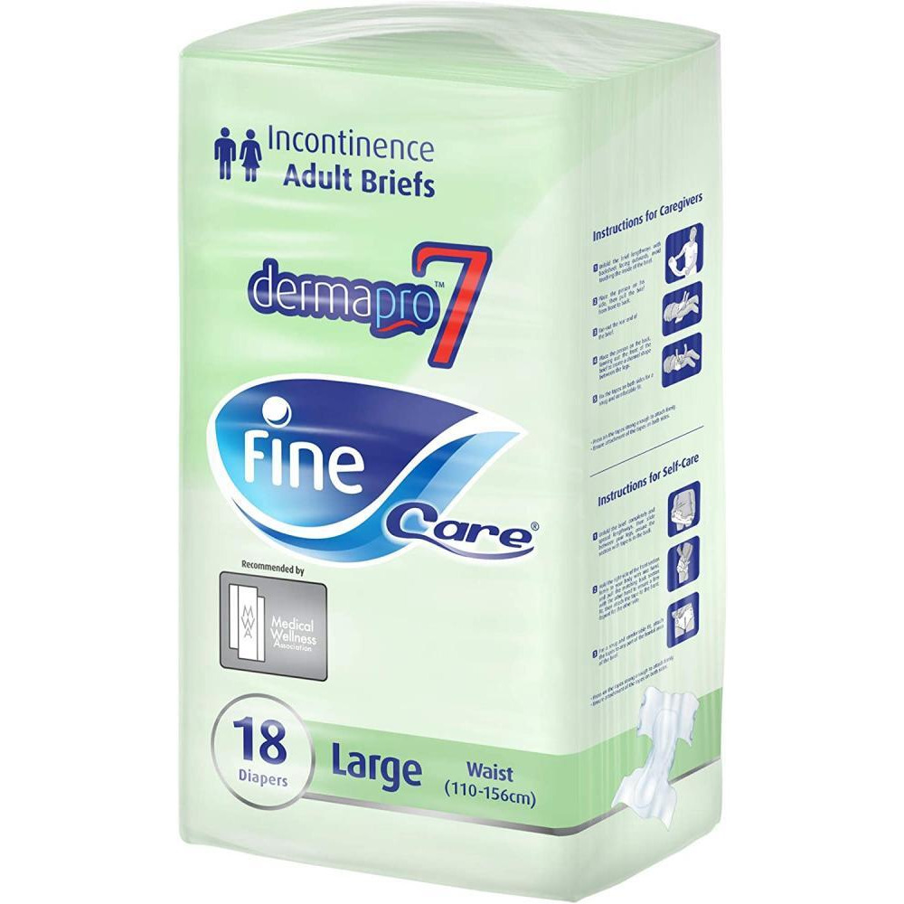  Fine \/ Adult diapers, DermaPro 7, Large size 110-156cm, Pack of 18 pieces  - 1
