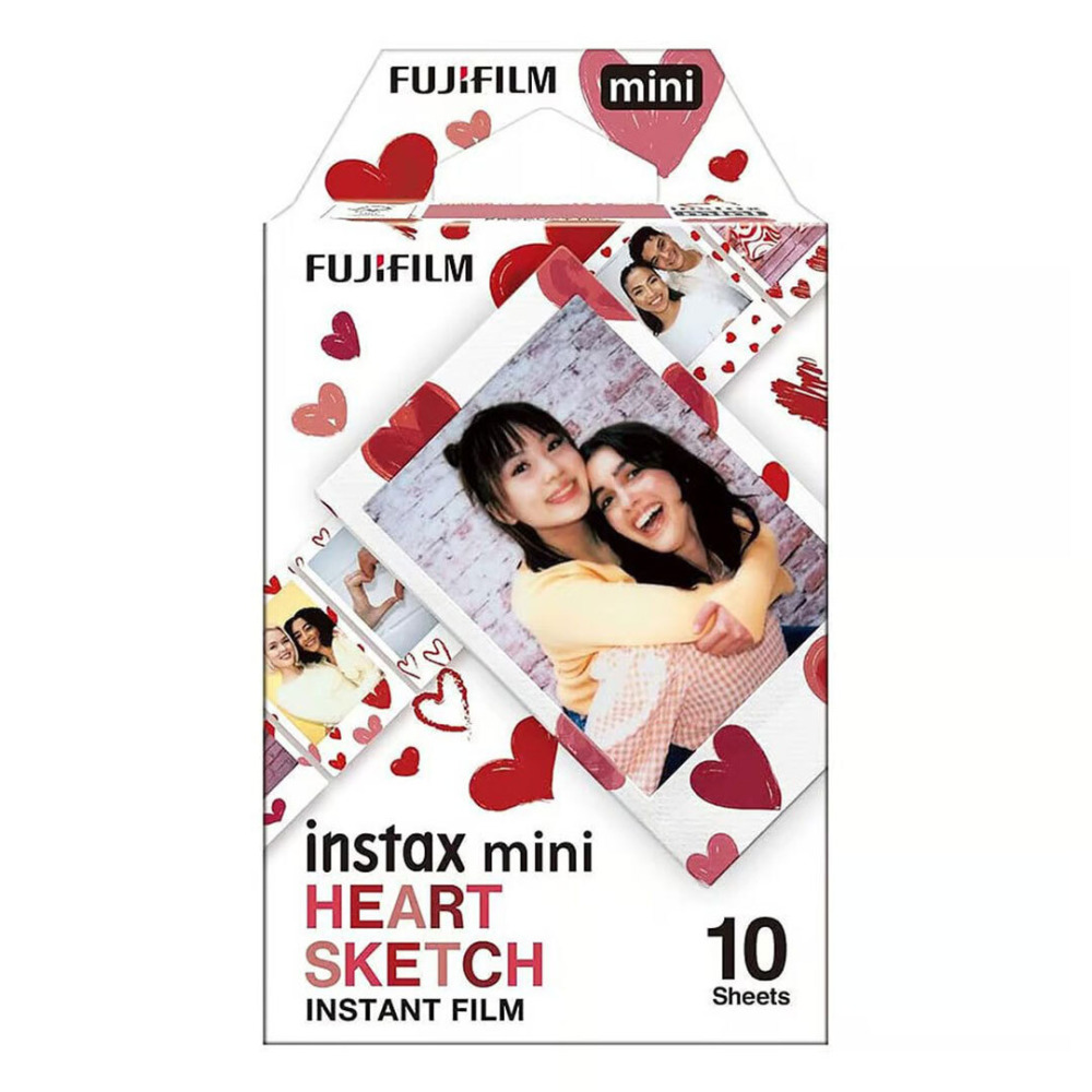Fujifilm Instax Mini Heart Sketch Film - 10 Sheets - 1