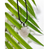 روز كوارتز شل على شكل قلادة الموضة - 1 miniature