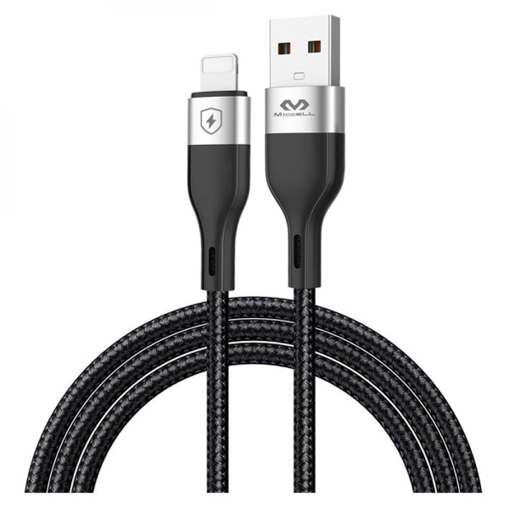 Miccell / Charging cable, 2.4A Ultra strong, USB to Lightning, 1M, Black, VQ-D129 - 1