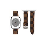 Perfii Check Leather Replacement Band For Apple Watch 41/40/38mm Series 8/7/6/5/4/SE - 1 miniature
