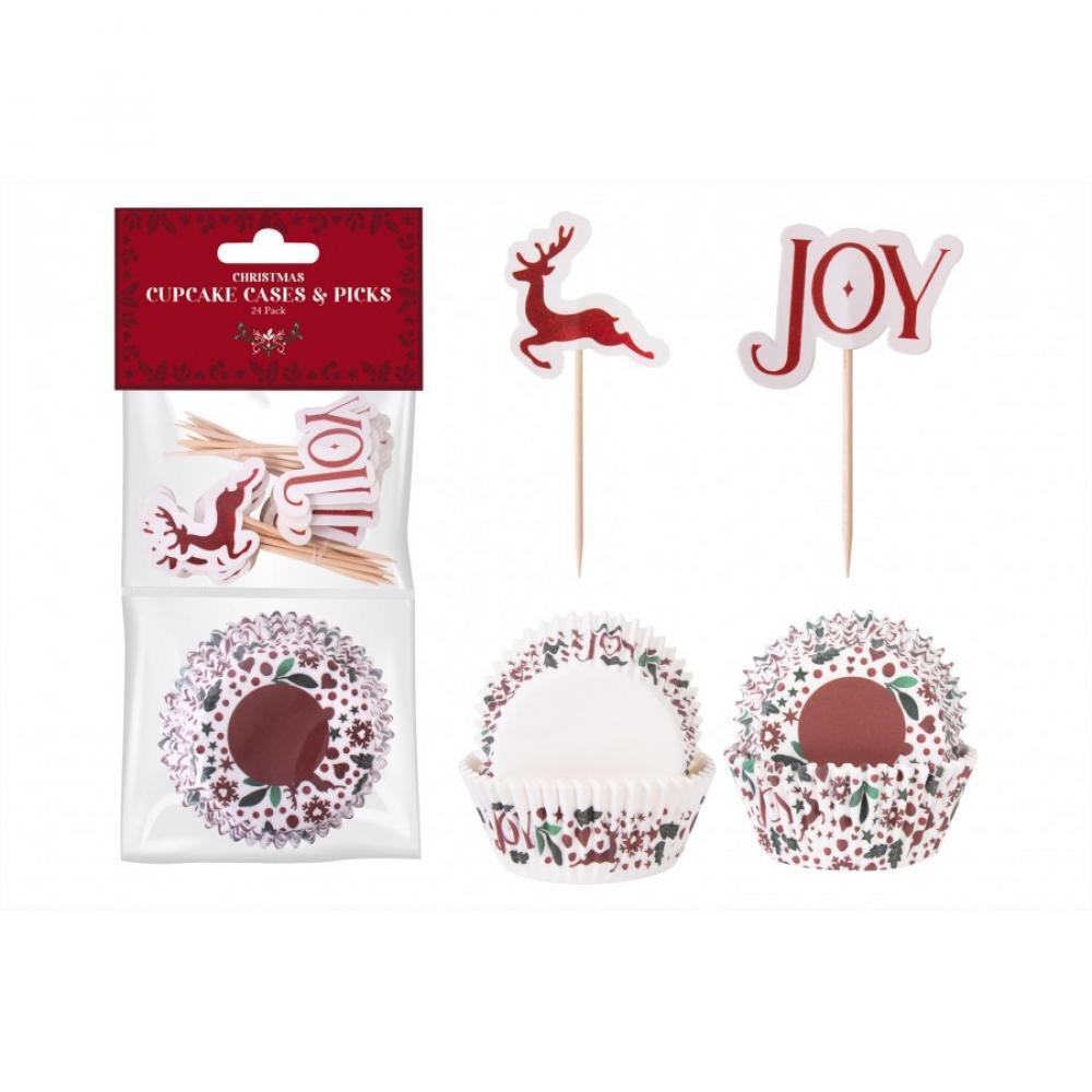 Rsw Christmas Joy Cupcake & Picks Pack of 24 - 1