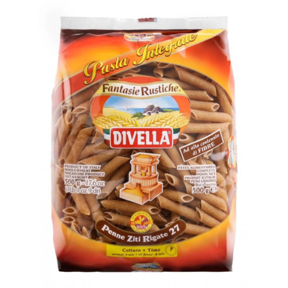 Divella / Penne ziti rigate integrali, Pasta, 500 g