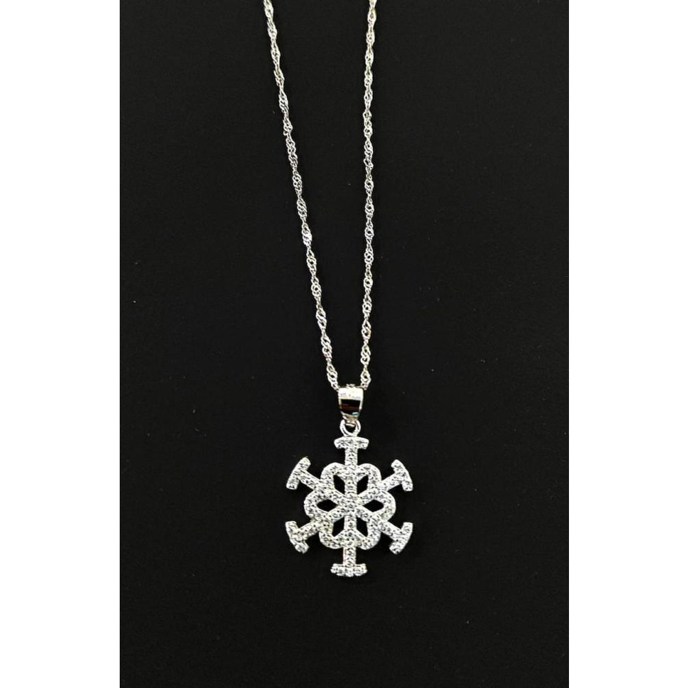 Корейская Мода 925 Снежинка Сексуальная Женщина Кулон Ожерелье - 3