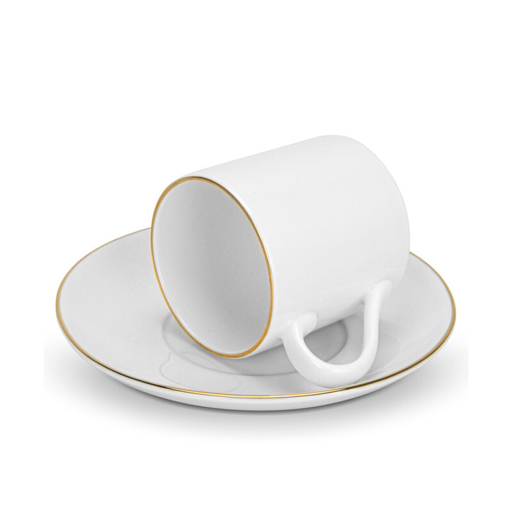 Fissman 2-Piece Cups Floree 100ml with Saucers New Bone China - 3