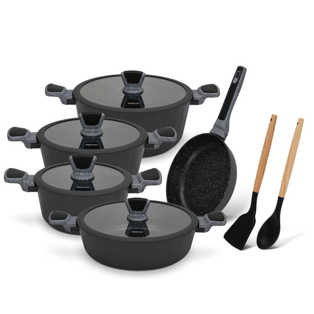 Fissman 11-Piece Cookware Set Stella Series Aluminum with Non-Stick Coating with Cooking Spoon And Turner - 1