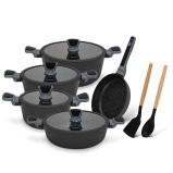 Fissman 11-Piece Cookware Set Stella Series Aluminum with Non-Stick Coating with Cooking Spoon And Turner - 1 miniature