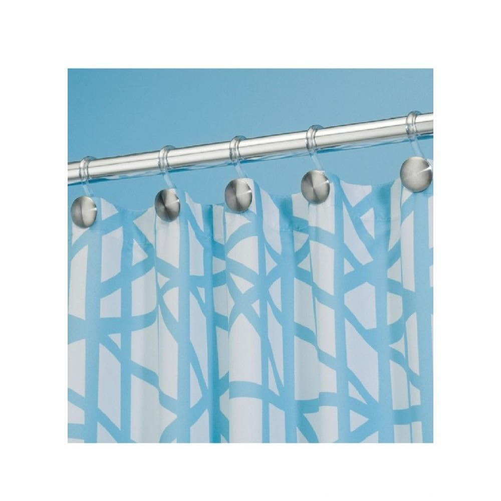 IDesign 75680 Forma Shower Curtain Hooks, Large Curtain Hooks, Made of Stainless Steel and Plastic, ClearMatte Silver, Set of 12 Bathroom Hooks - 2