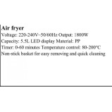 Фритюрница Jamaky без масла, 1800 ВТ, 5,5 Л, ЦИФРОВОЙ дисплей, черный, jmk5005 - 2 miniature