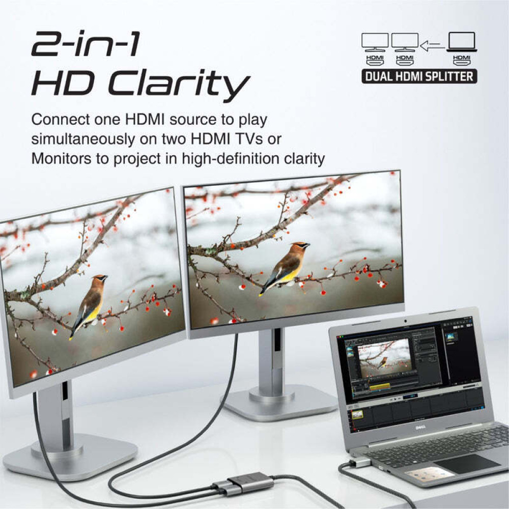 Promate MEDIASPLIT-H2 4K@60Hz HDMI® Разветвительный Кабель с Двумя ПОРТАМИ Hdmi® - 6