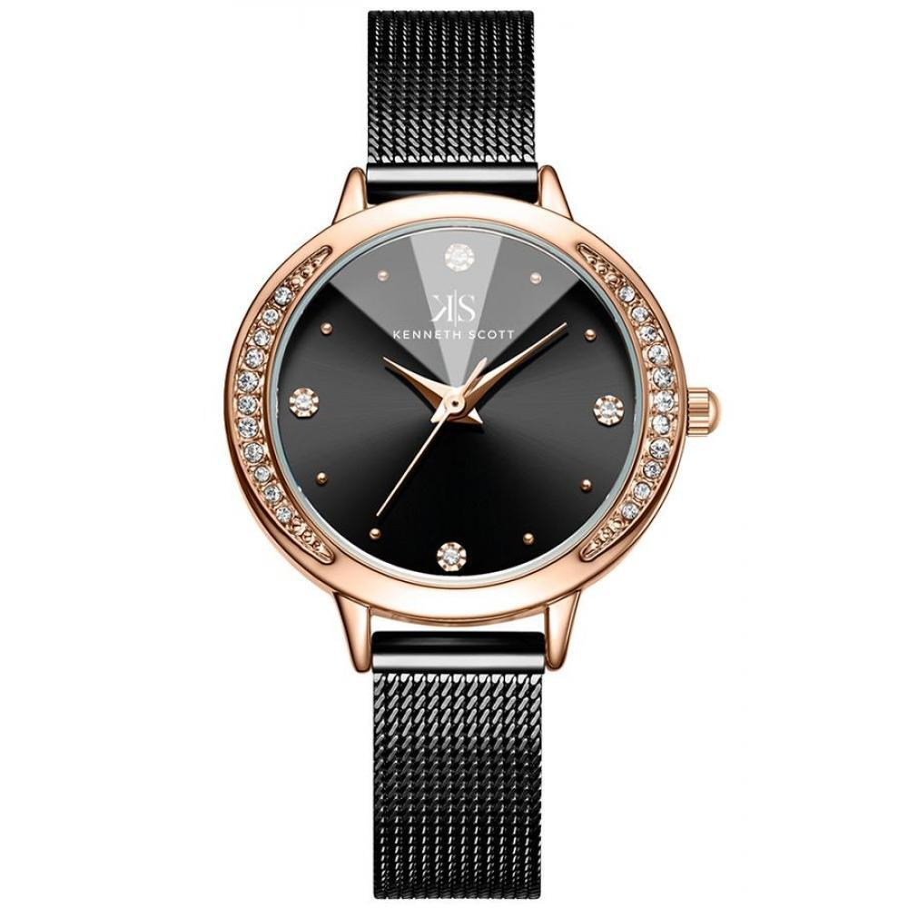 Kenneth Scott Women's Black Dial Analog Watch - K22523-RMBB - 1