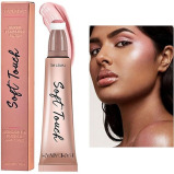 Mousse Liquid Blush For Cheeks Cream Face Blusher Stick with Sponge Palette Bronzer Highlighter Shape Moisturizing And Breathable Matte Finish H1 - 1 miniature