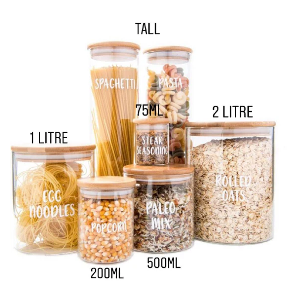 Honey Bee 500ML Multipurpose Airtight Round Glass with Bamboo Lid For Kitchen & Pantry - 2