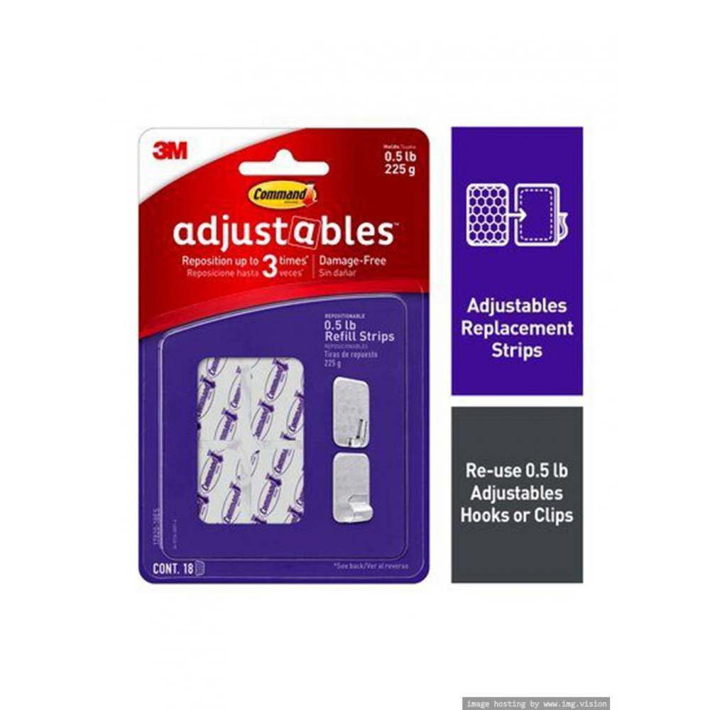 Command Adjustables Repositionable 0.5Lb Refill Strips - 1