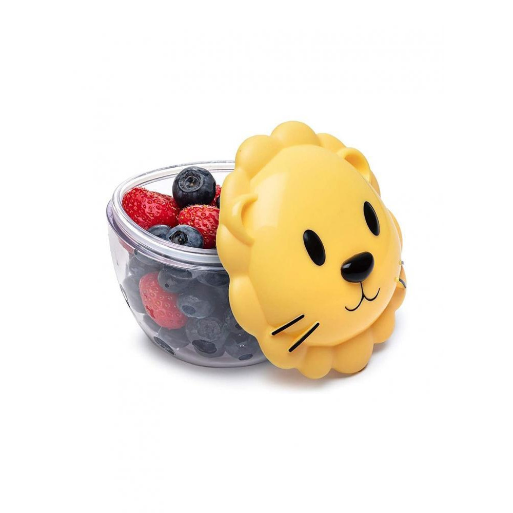 Melii 232ML Lion Snack Storage Container Kids Lunch, Yellow - 1